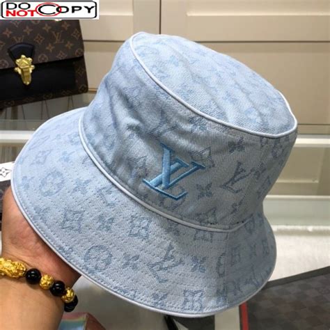 lv bucket hat blue|Lv denim bucket hat.